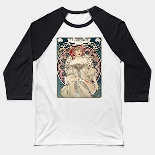 Floral Woman Vintage Poster 1898 Baseball T-Shirt